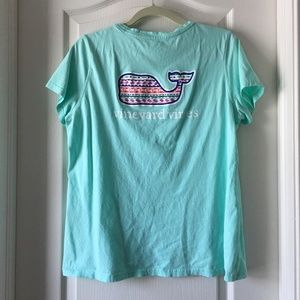 Vineyard Vines Teal Whale Tee
